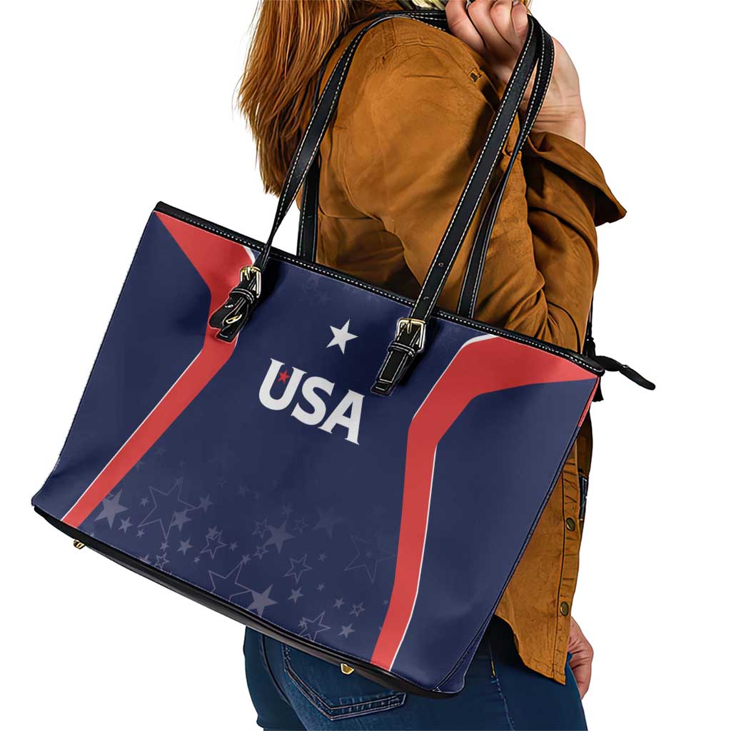 USA Cricket World Cup 2024 Leather Tote Bag All Stars Sprangle LT7