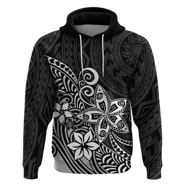 Polynesia Hoodie Plumeria Black Curves LT7
