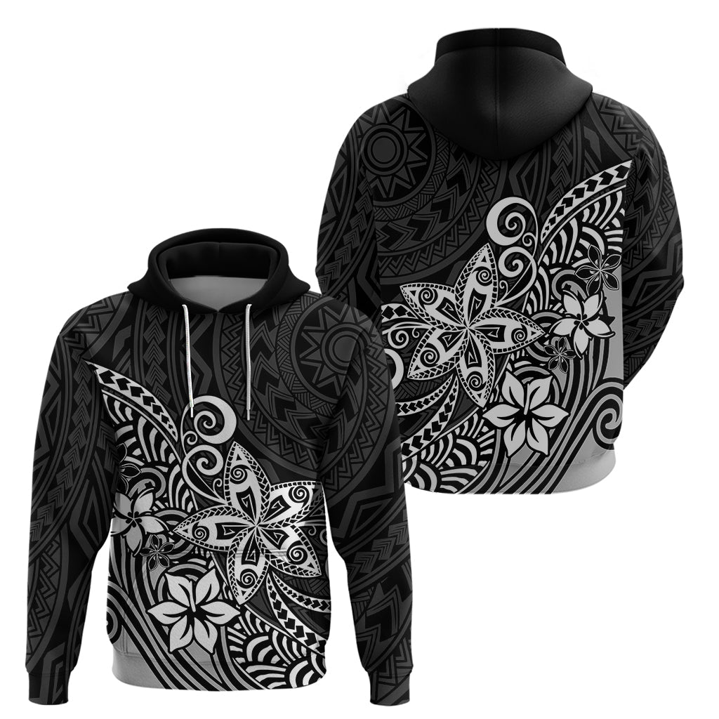 Polynesia Hoodie Plumeria Black Curves LT7