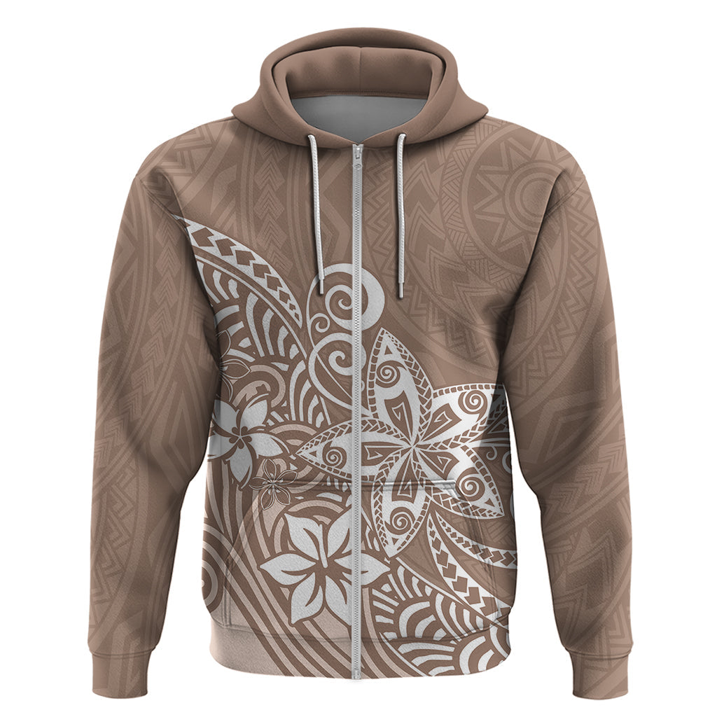 Polynesia Hoodie Plumeria Beige Curves LT7