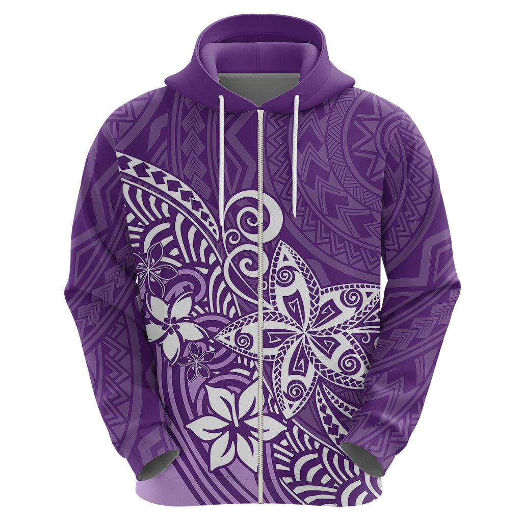 Polynesia Hoodie Plumeria Purple Curves LT7
