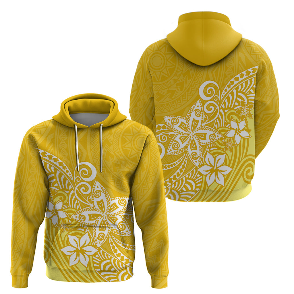 Polynesia Hoodie Plumeria Yellow Curves LT7