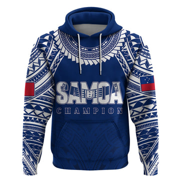 Personalised Samoa Rugby Hoodie WC 2023 Champions LT7
