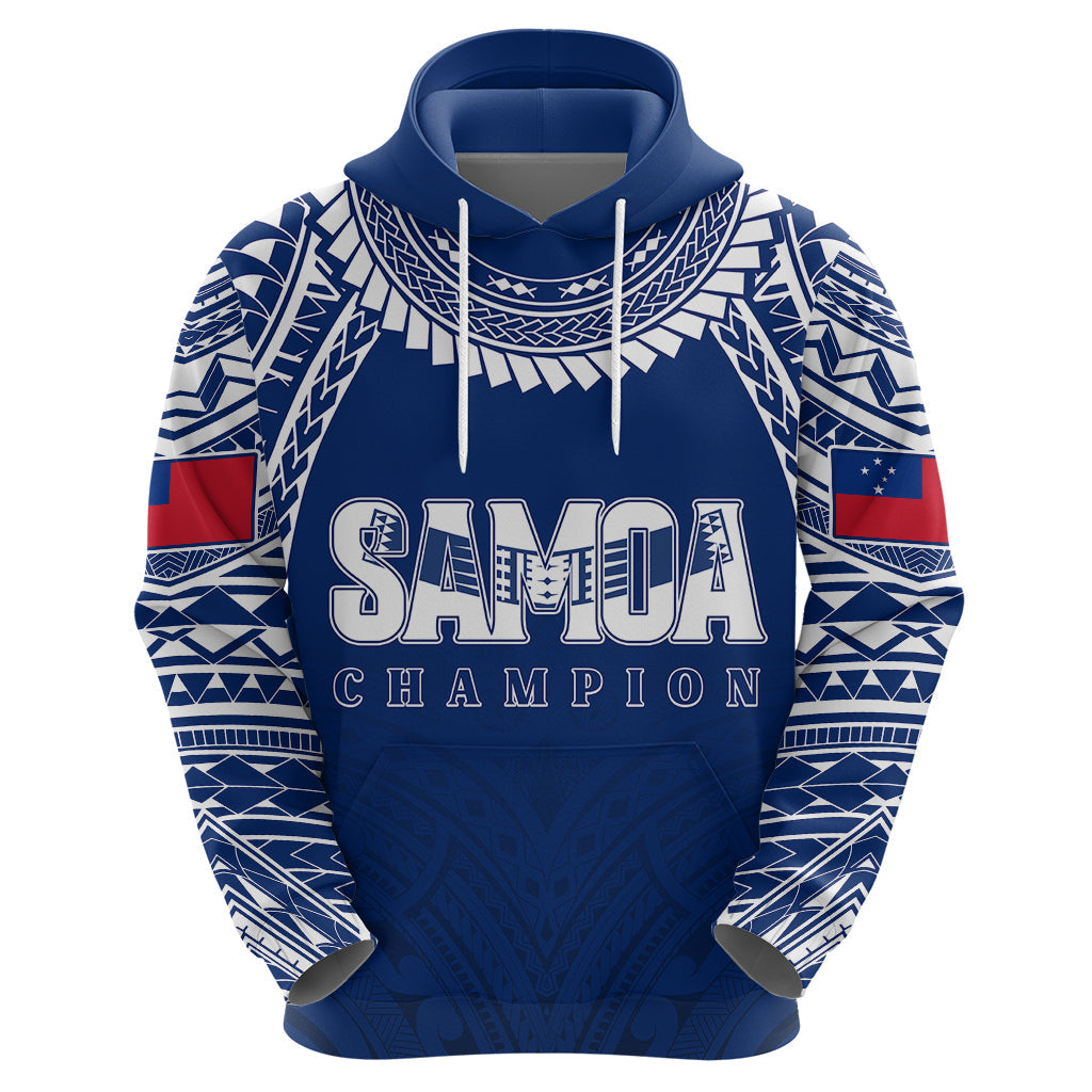 Personalised Samoa Rugby Hoodie WC 2023 Champions LT7