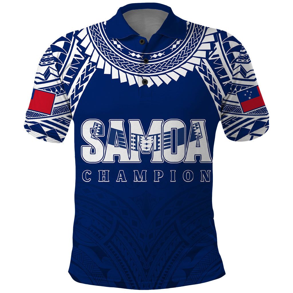 Personalised Samoa Rugby Polo Shirt WC 2023 Champions LT7