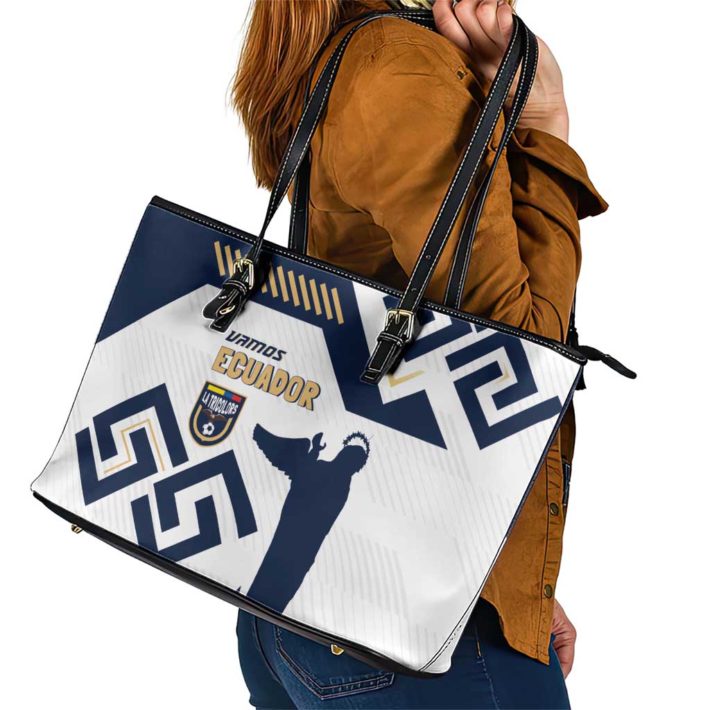 Ecuador Football Leather Tote Bag La Tricolors 2024 Virgen de El Panecillo LT7