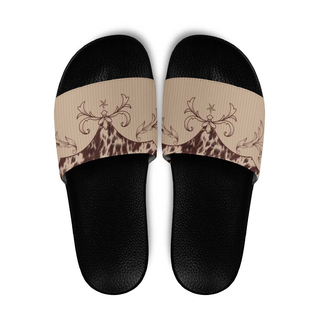 Cowboys Wild West Slide Sandals Cow Prints LT7