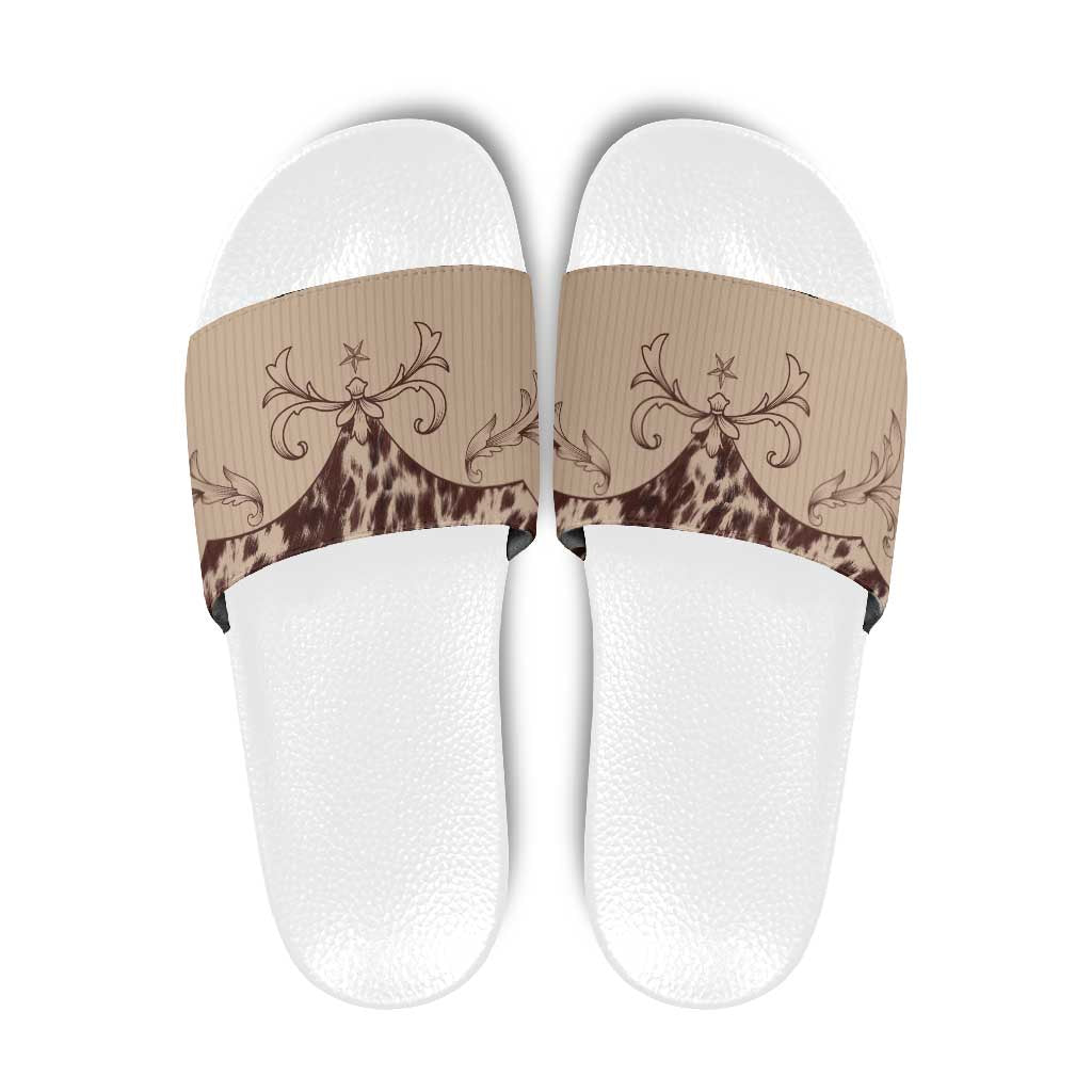 Cowboys Wild West Slide Sandals Cow Prints LT7