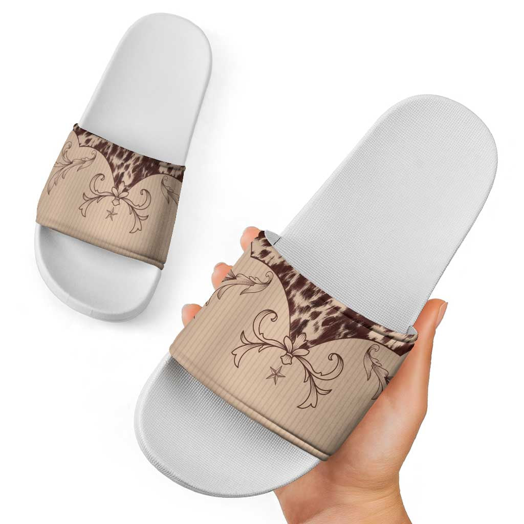 Cowboys Wild West Slide Sandals Cow Prints LT7