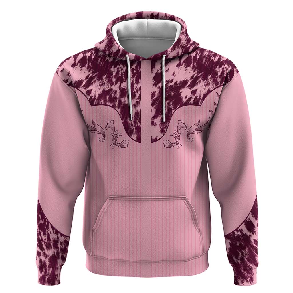 Cowboys Wild West Hoodie Pink Cow Prints LT7