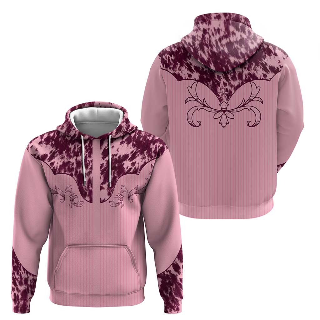 Cowboys Wild West Hoodie Pink Cow Prints LT7