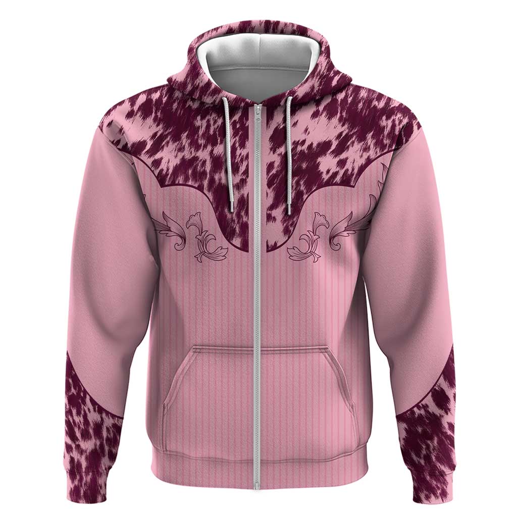 Cowboys Wild West Hoodie Pink Cow Prints LT7