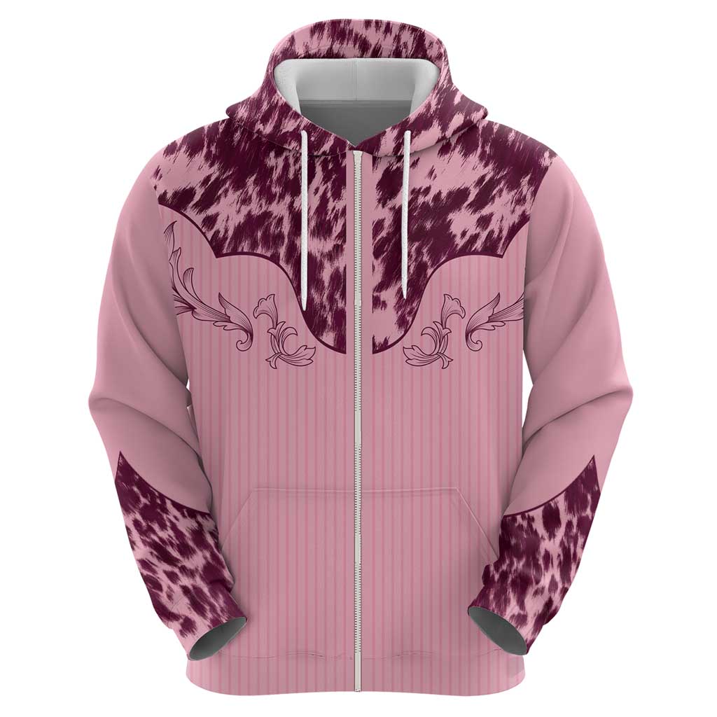 Cowboys Wild West Hoodie Pink Cow Prints LT7