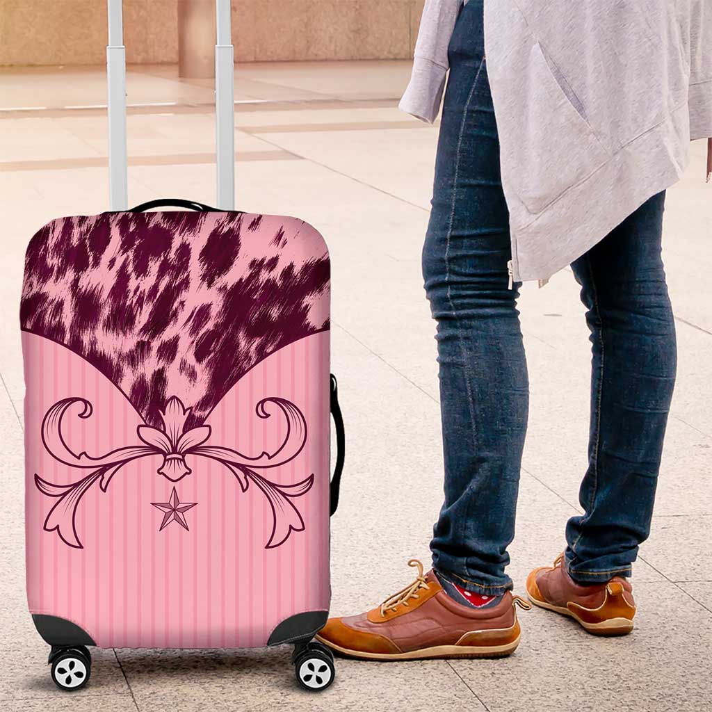 Cowboys Wild West Luggage Cover Pink Cow Prints LT7