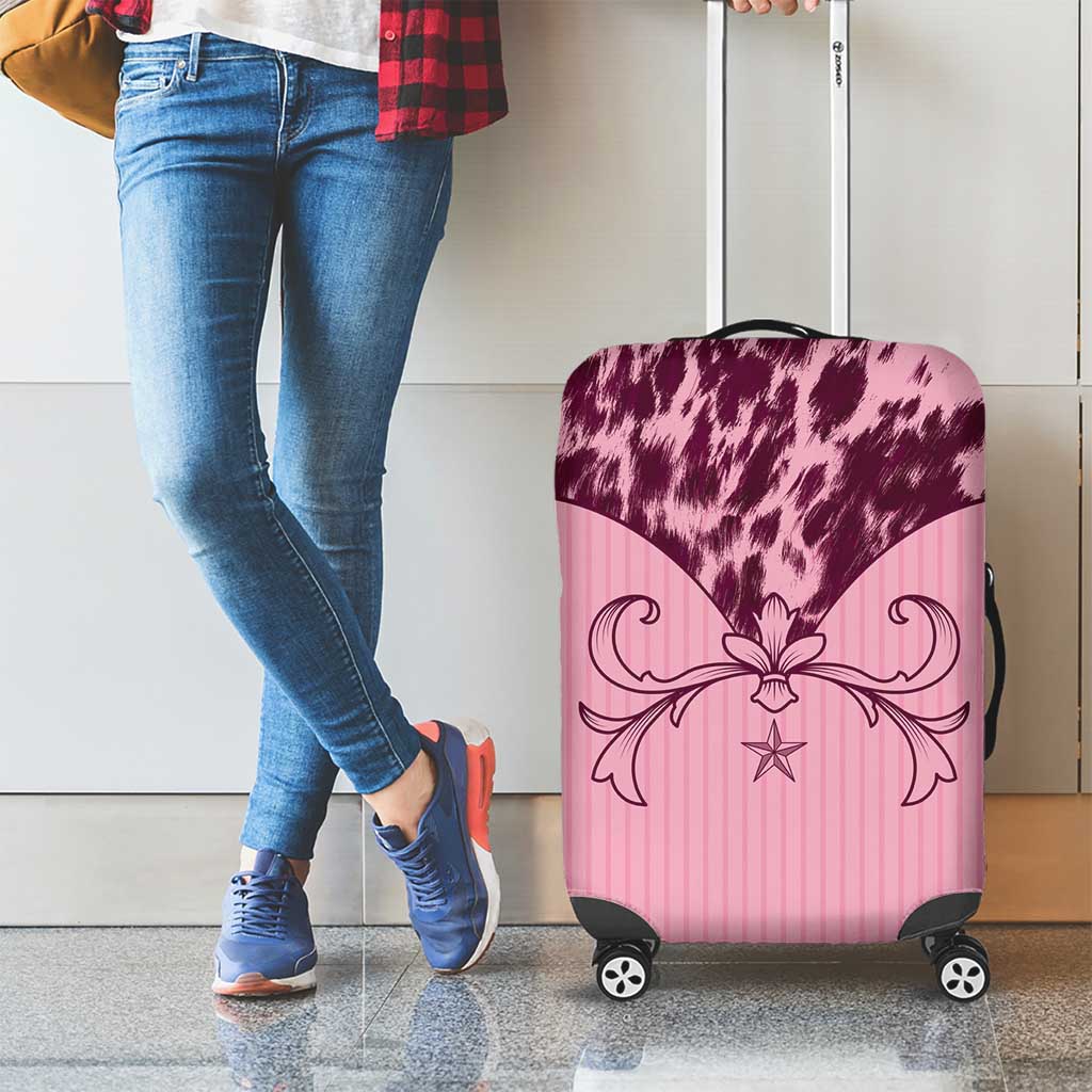 Cowboys Wild West Luggage Cover Pink Cow Prints LT7