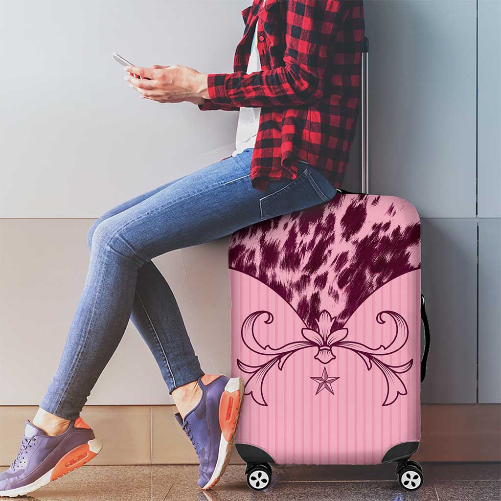 Cowboys Wild West Luggage Cover Pink Cow Prints LT7