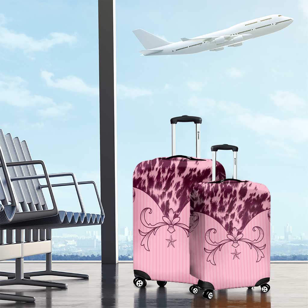Cowboys Wild West Luggage Cover Pink Cow Prints LT7