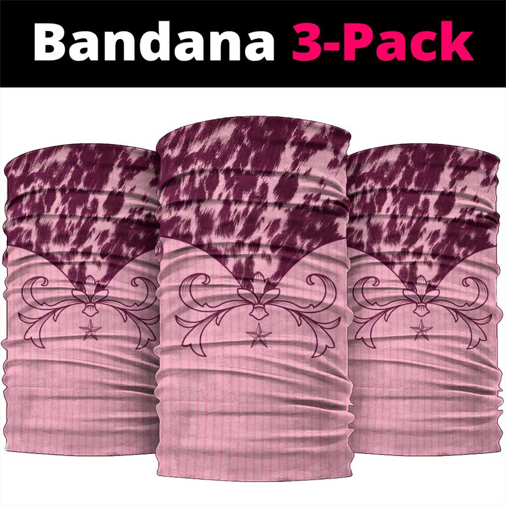 Cowboys Wild West Neck Gaiter Pink Cow Prints LT7