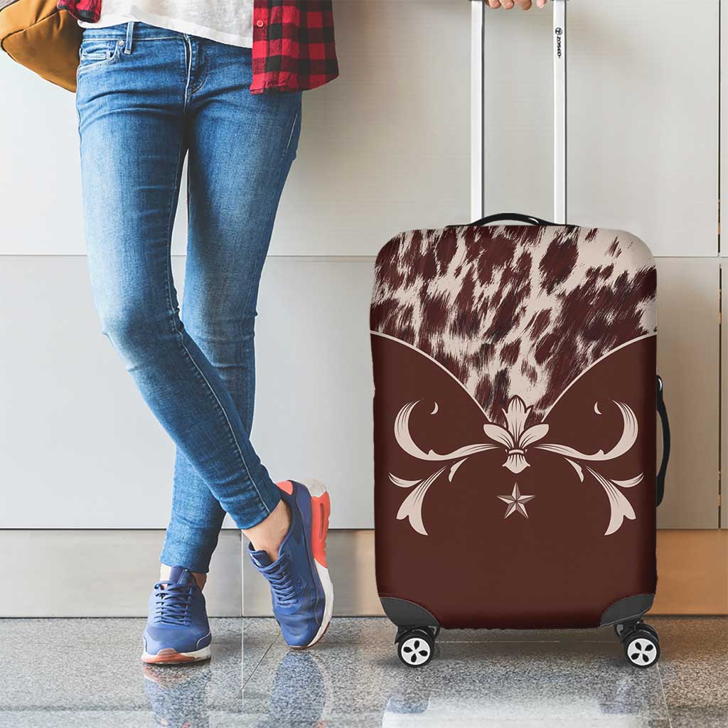 Cowboys Wild West Luggage Cover Dark Brown Cow Prints LT7