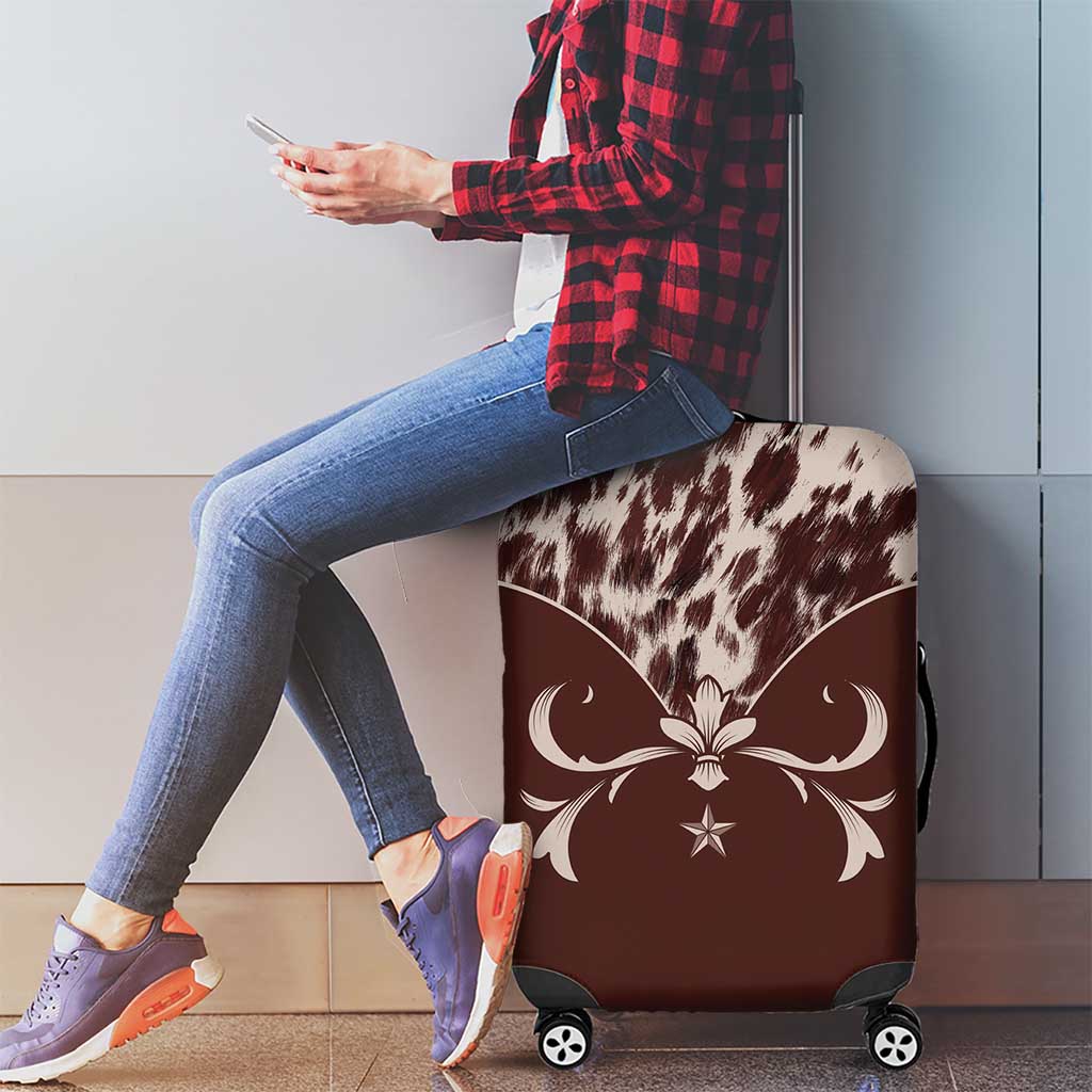 Cowboys Wild West Luggage Cover Dark Brown Cow Prints LT7