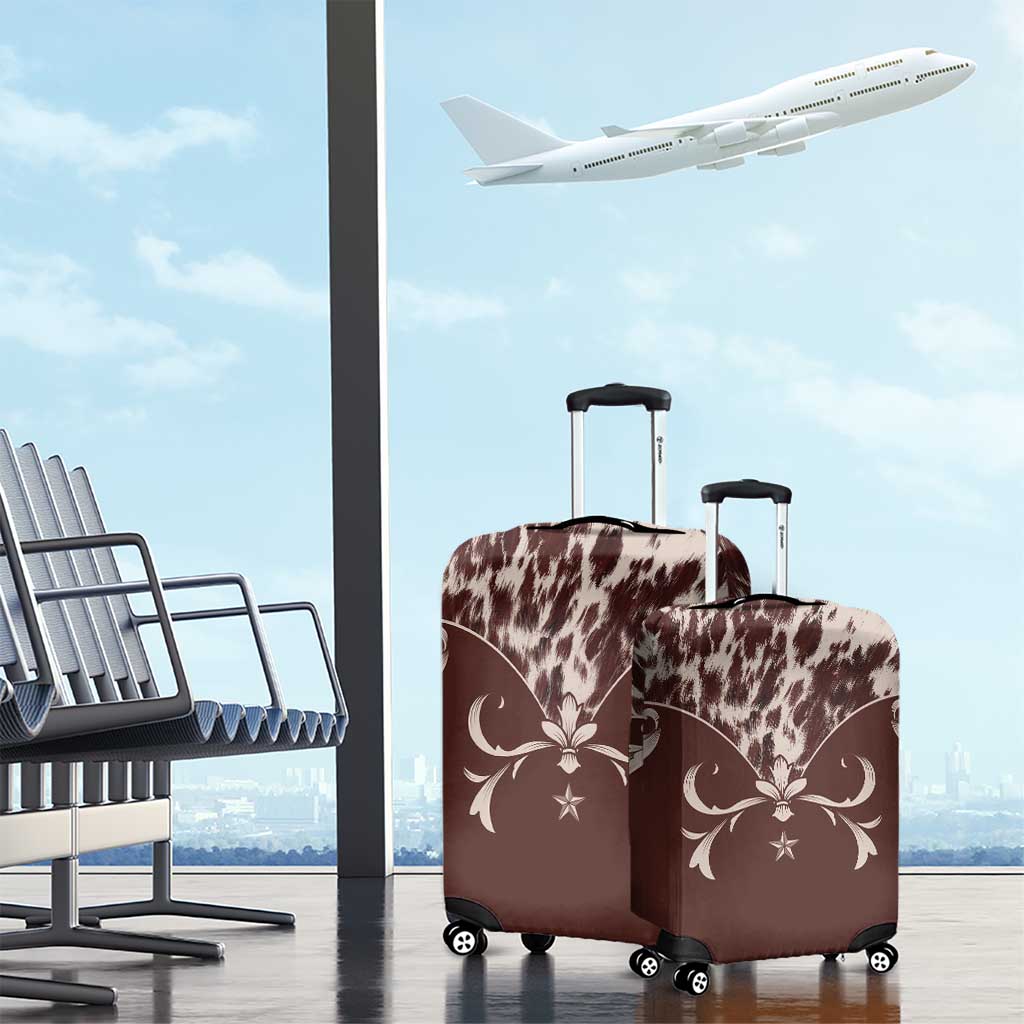 Cowboys Wild West Luggage Cover Dark Brown Cow Prints LT7