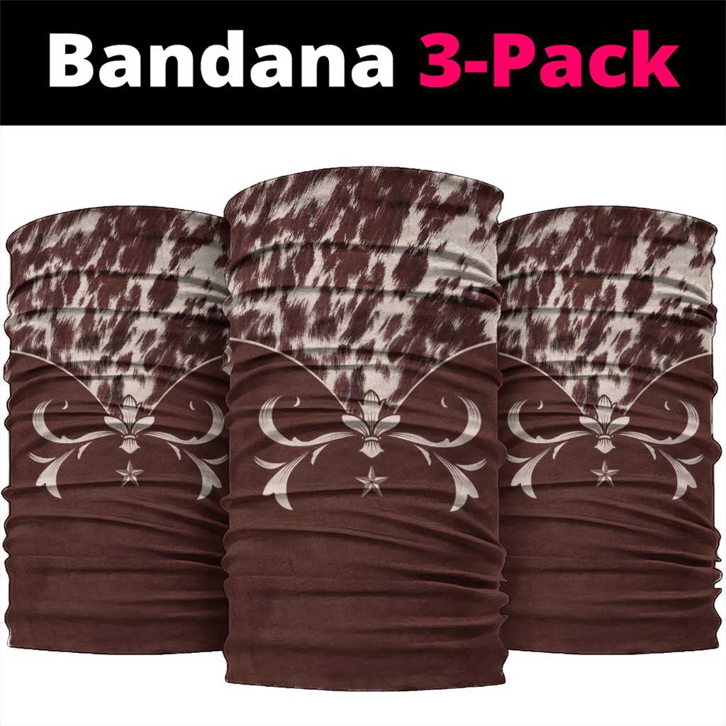 Cowboys Wild West Neck Gaiter Dark Brown Cow Prints LT7