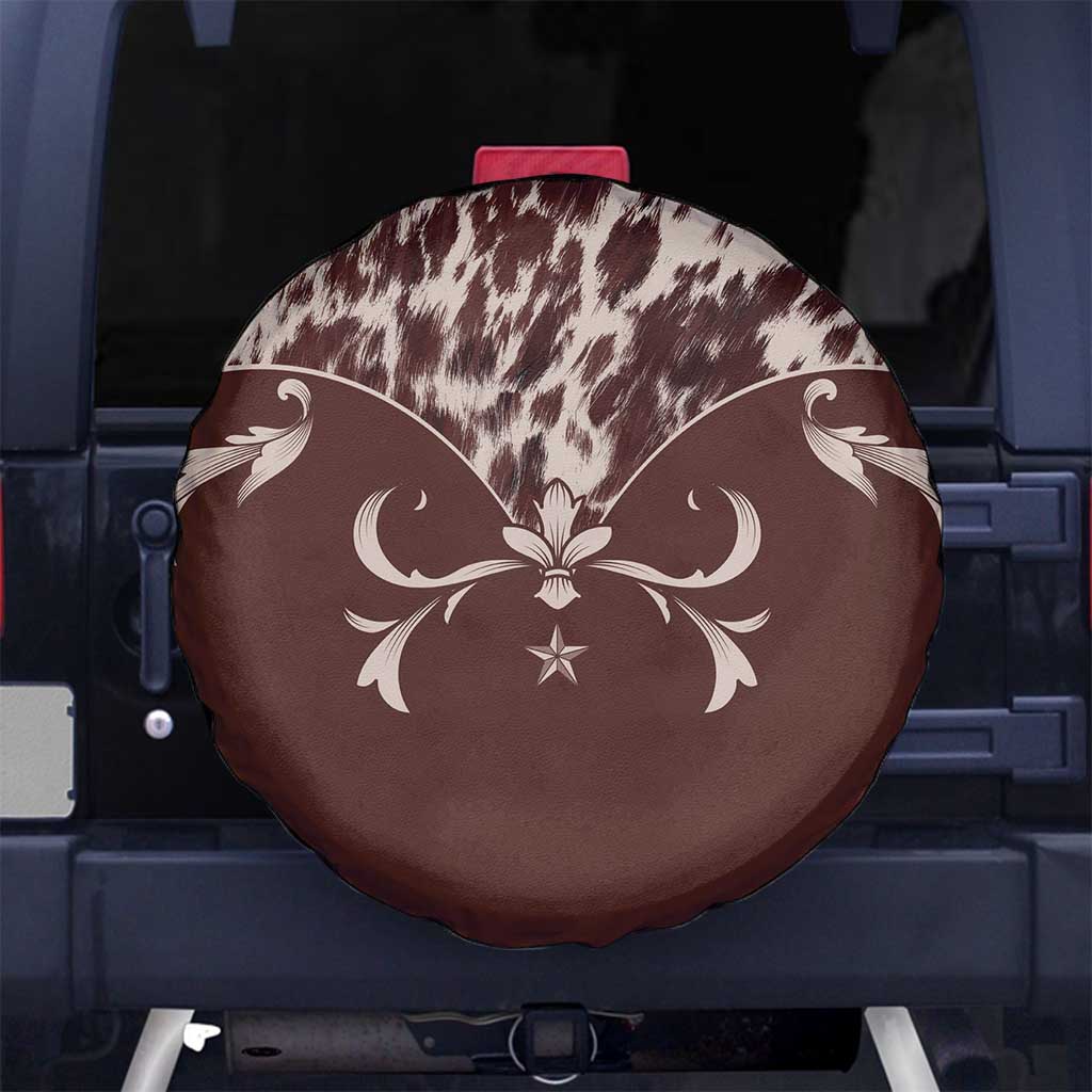Cowboys Wild West Spare Tire Cover Dark Brown Cow Prints LT7