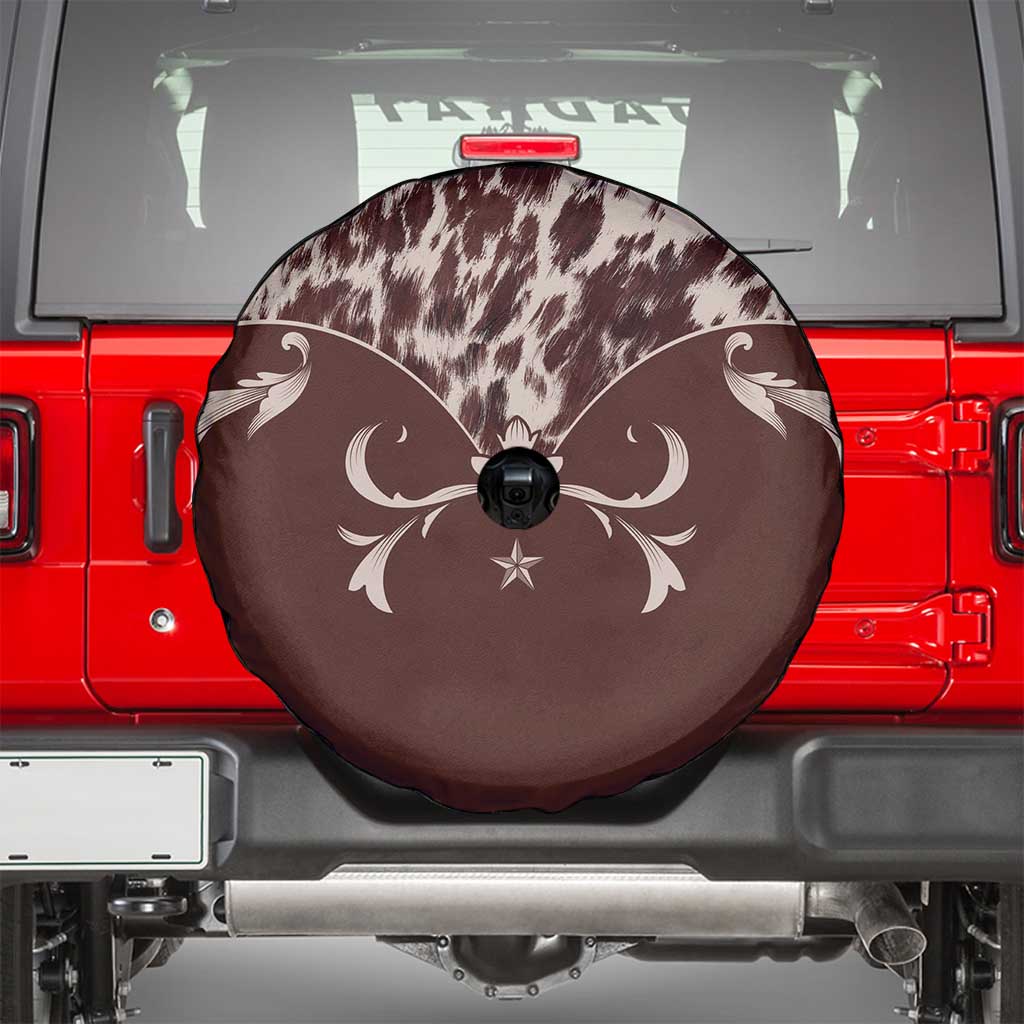 Cowboys Wild West Spare Tire Cover Dark Brown Cow Prints LT7