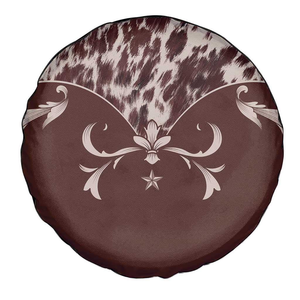 Cowboys Wild West Spare Tire Cover Dark Brown Cow Prints LT7