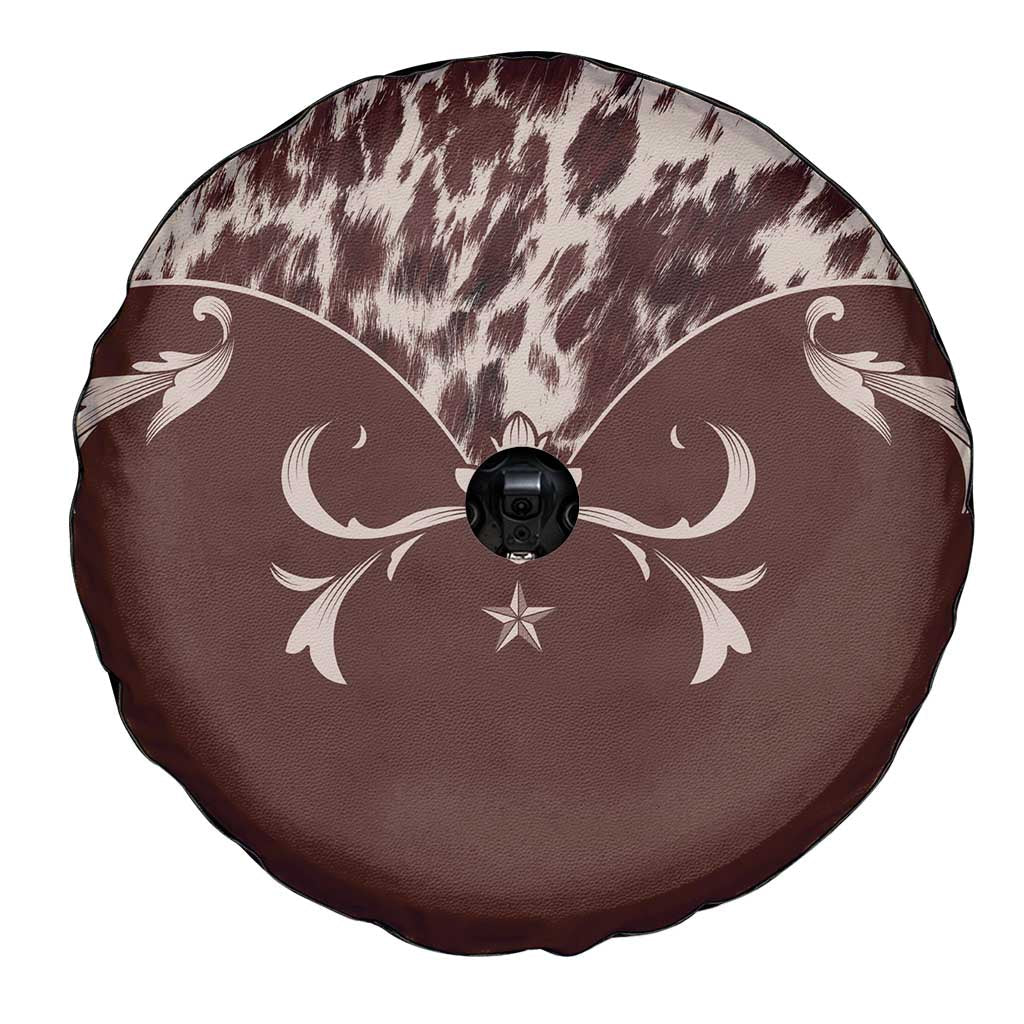 Cowboys Wild West Spare Tire Cover Dark Brown Cow Prints LT7