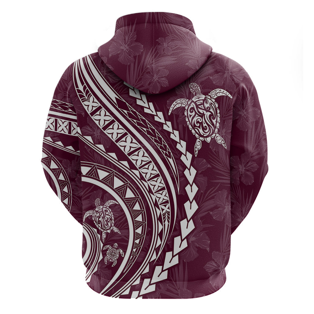 Polynesian Pride Hoodie Turtle Hibiscus Luxury Style - Champagne LT7