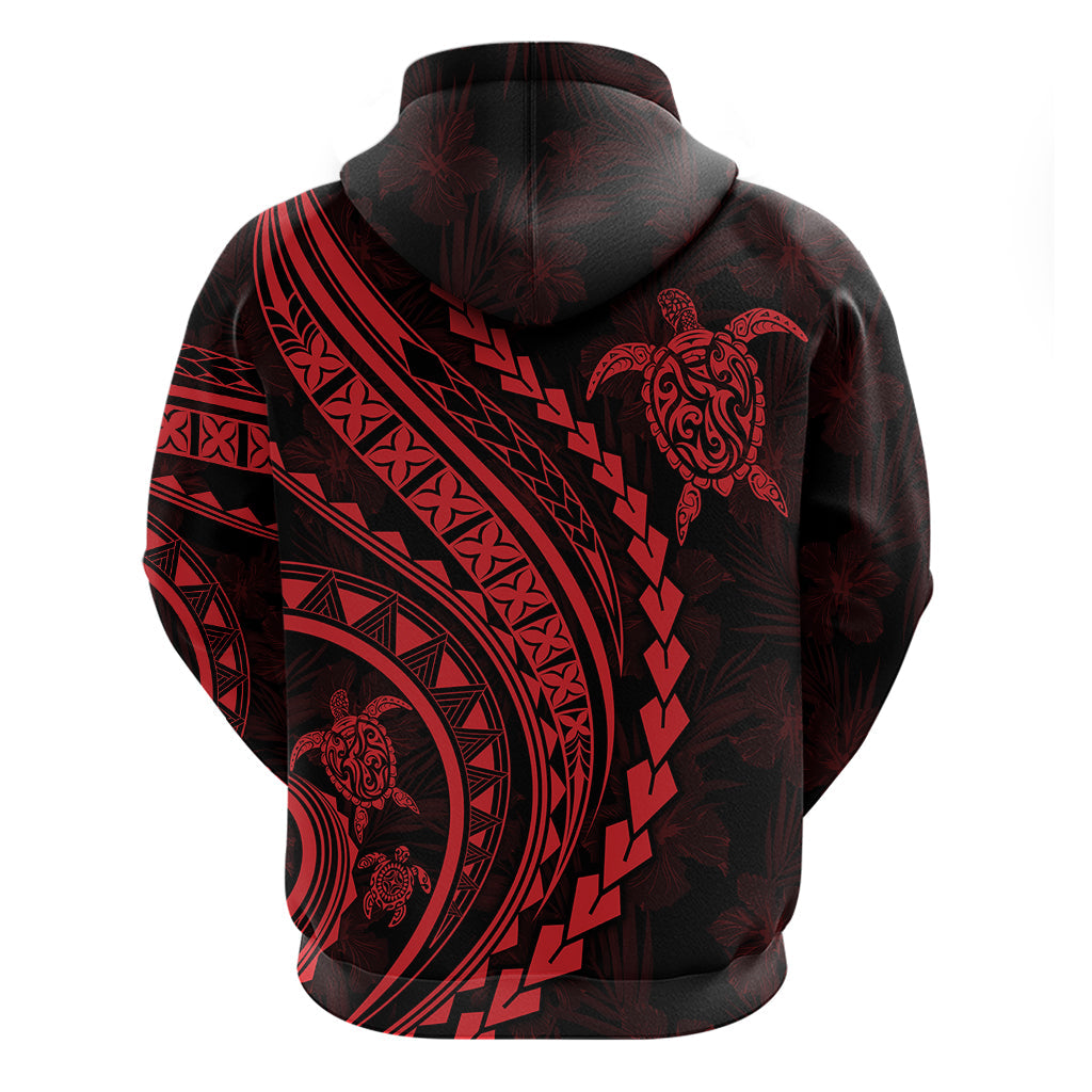 Polynesian Pride Hoodie Turtle Hibiscus Luxury Style - Rose LT7