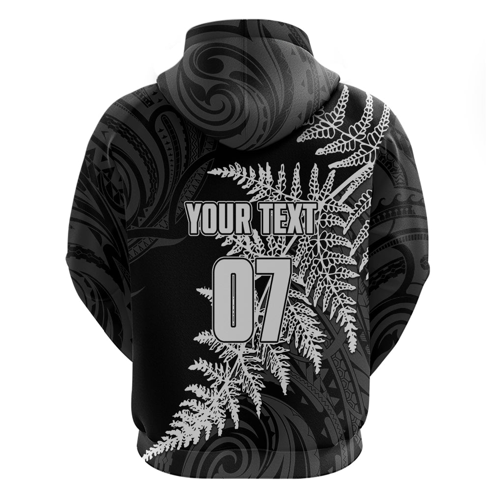 Personalised New Zealand Rugby Hoodie World Cup 2023 Silver Fern Champions LT7