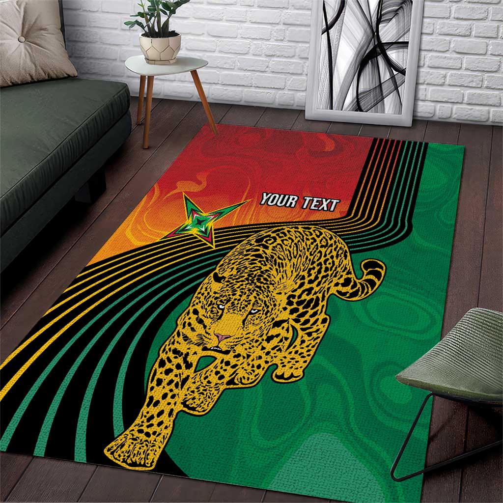 Personalized Afro Guyana Cricket Amazon Warriors Area Rug Fierce Jaguars LT7