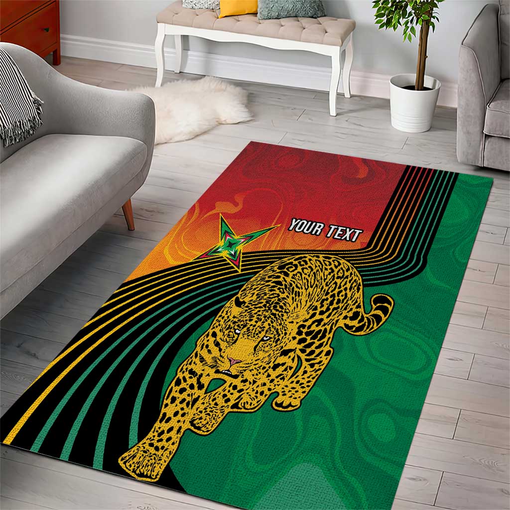 Personalized Afro Guyana Cricket Amazon Warriors Area Rug Fierce Jaguars LT7