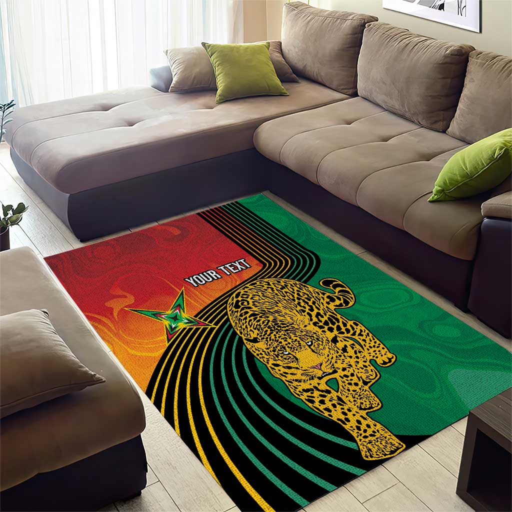 Personalized Afro Guyana Cricket Amazon Warriors Area Rug Fierce Jaguars LT7
