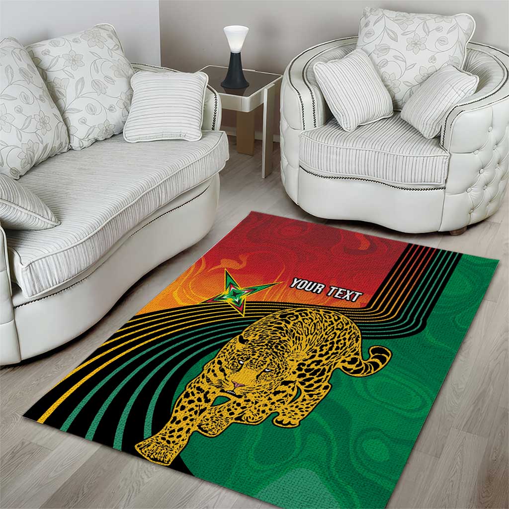Personalized Afro Guyana Cricket Amazon Warriors Area Rug Fierce Jaguars LT7