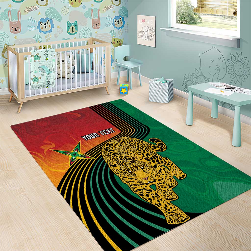 Personalized Afro Guyana Cricket Amazon Warriors Area Rug Fierce Jaguars LT7