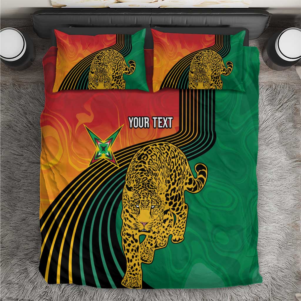 Personalized Afro Guyana Cricket Amazon Warriors Bedding Set Fierce Jaguars LT7