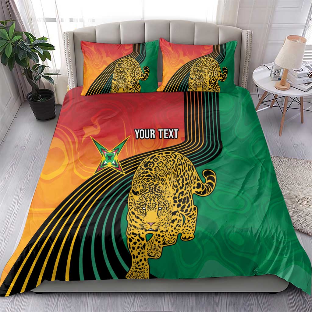 Personalized Afro Guyana Cricket Amazon Warriors Bedding Set Fierce Jaguars LT7