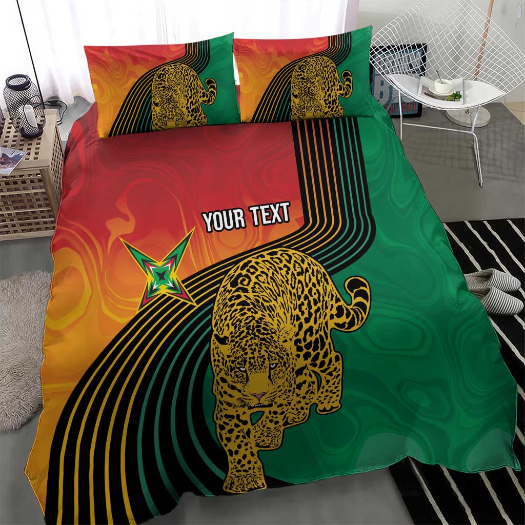 Personalized Afro Guyana Cricket Amazon Warriors Bedding Set Fierce Jaguars LT7