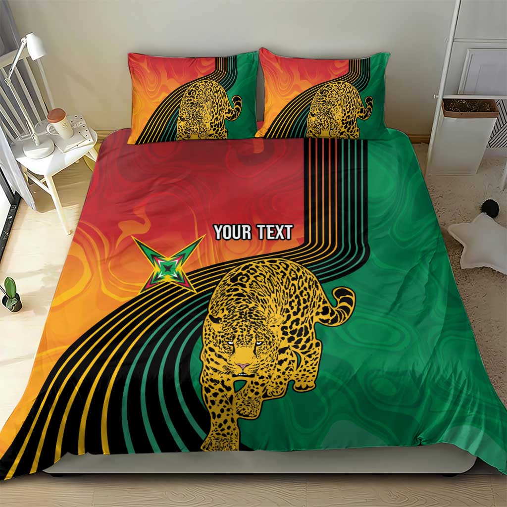 Personalized Afro Guyana Cricket Amazon Warriors Bedding Set Fierce Jaguars LT7
