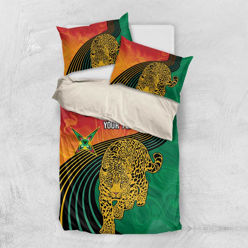 Personalized Afro Guyana Cricket Amazon Warriors Bedding Set Fierce Jaguars LT7