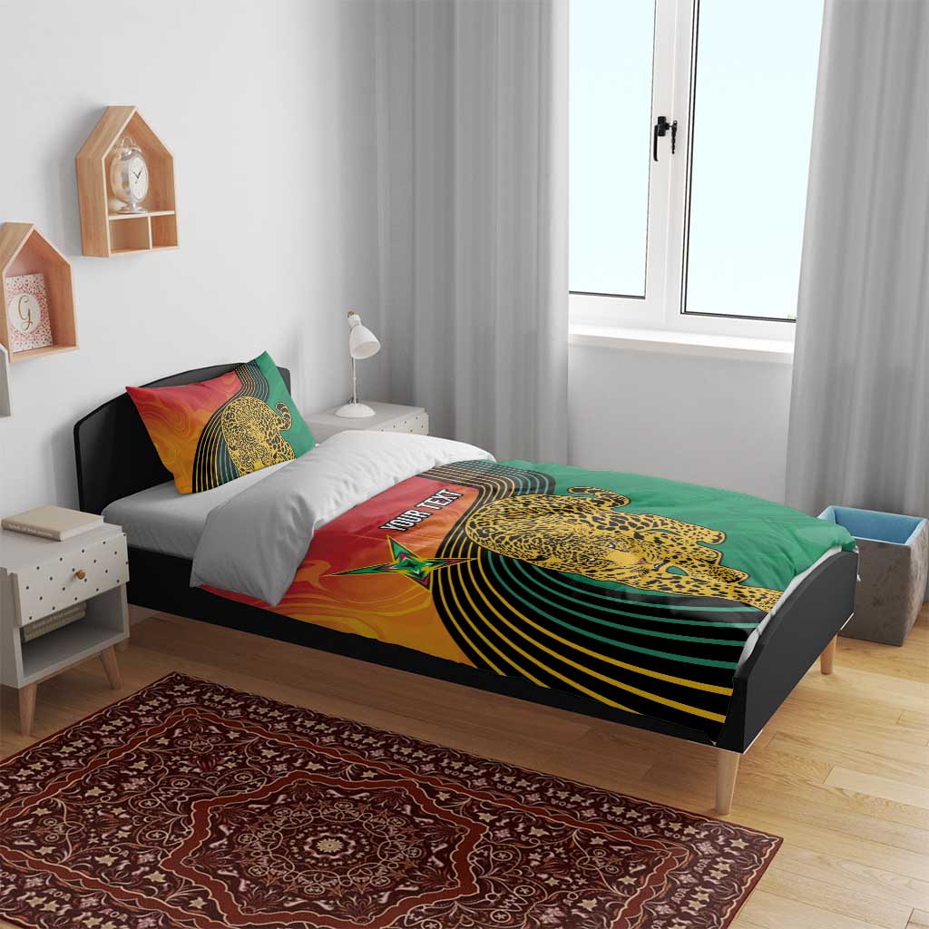 Personalized Afro Guyana Cricket Amazon Warriors Bedding Set Fierce Jaguars LT7
