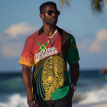 Personalized Afro Guyana Cricket Amazon Warriors Hawaiian Shirt Fierce Jaguars LT7