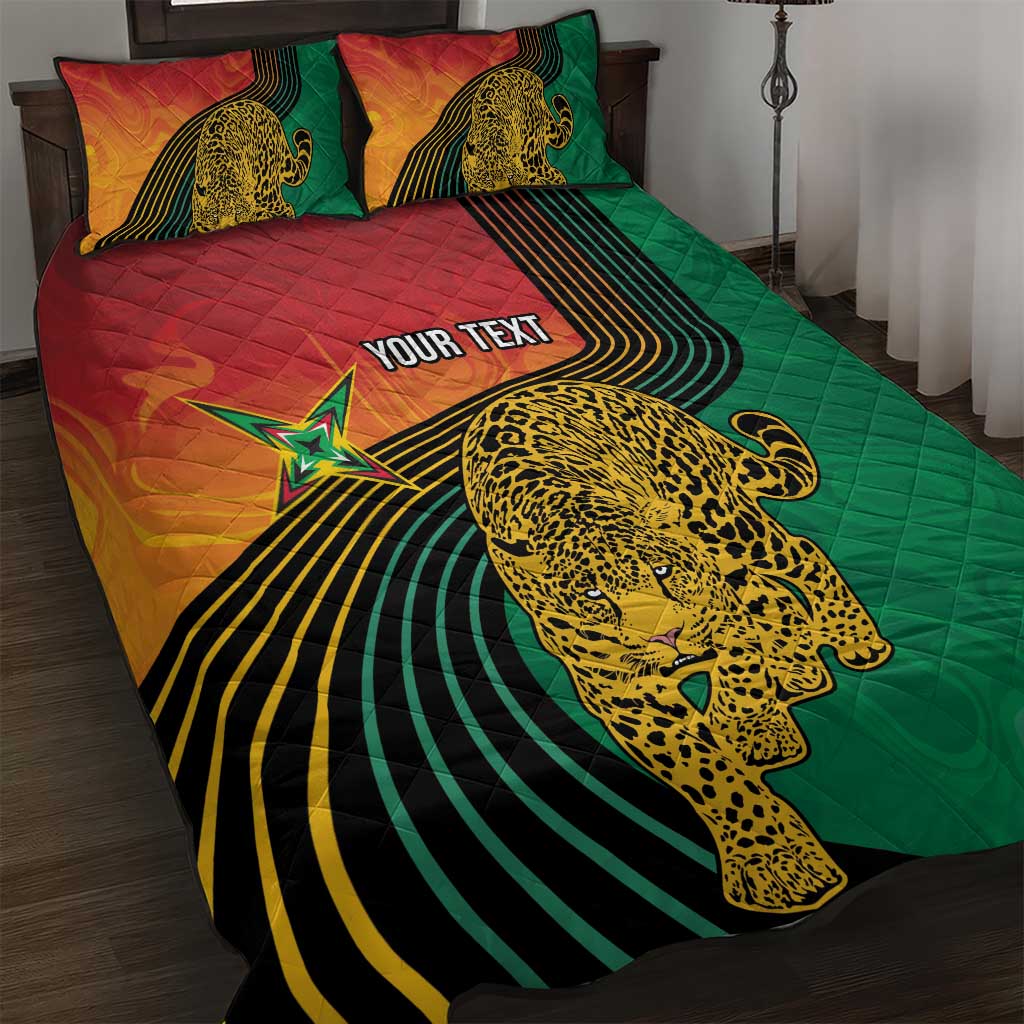 Personalized Afro Guyana Cricket Amazon Warriors Quilt Bed Set Fierce Jaguars LT7
