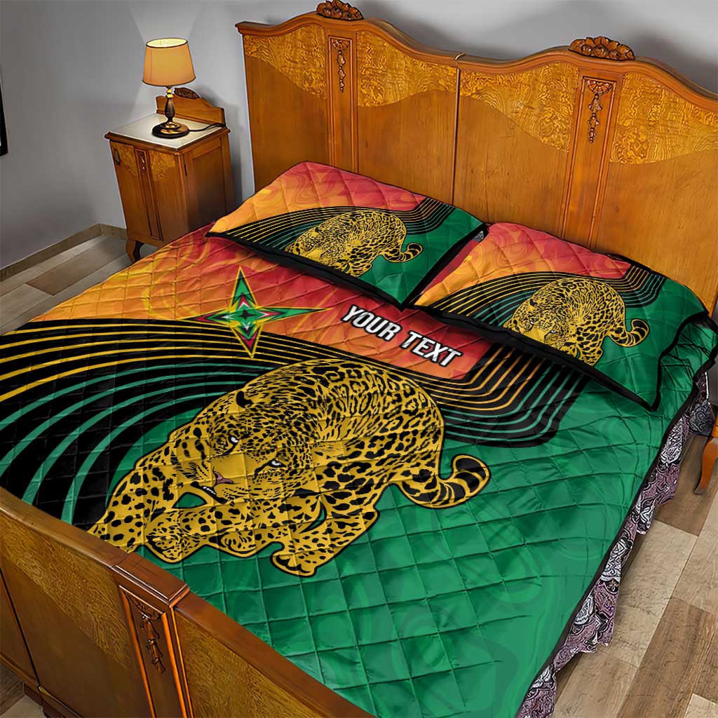 Personalized Afro Guyana Cricket Amazon Warriors Quilt Bed Set Fierce Jaguars LT7
