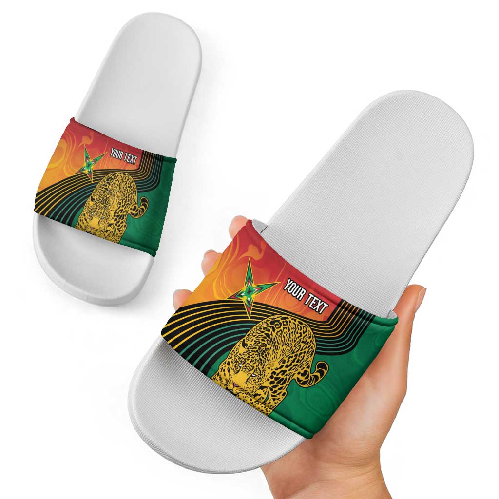Guyana Cricket Amazon Warriors Personalized Slide Sandals Fierce Jaguars LT7