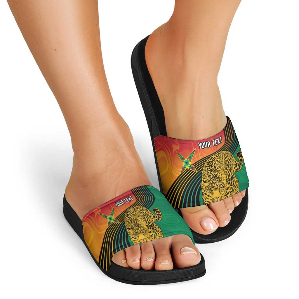 Guyana Cricket Amazon Warriors Personalized Slide Sandals Fierce Jaguars LT7