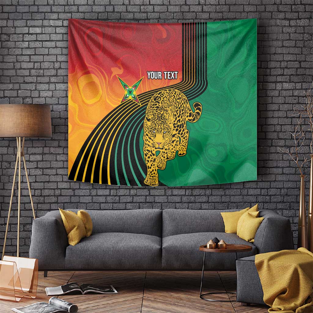 Personalized Afro Guyana Cricket Amazon Warriors Tapestry Fierce Jaguars LT7
